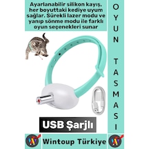 Tasma Esnek Kafa Açılı Ayarlanabilir Silikon Kayış 2 Modlu Şarjlı Otomatik Lazer Kedi Oyun Tasması
