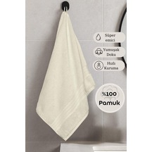 Pamuk Tekli Havlu Karna Premıum Ramse - 70 X 140 Krem