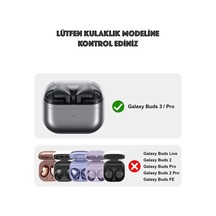 Samsung Galaxy Buds3 - Samsung Galaxy Buds3 Pro İle Uyumlu Kılıf Kancalı Yıkanabilen Silikon Kılıf Pembe
