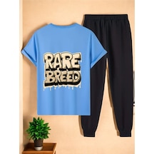 Uyguntarz Unisex Rare Breed Baskılı Eşofman Takımı Bebe Mavi