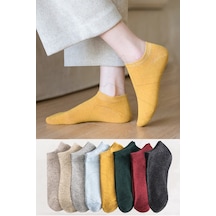 Bgk 8 Çift Kadın Renkli Koyu Renkli Patik Çorap BGK-SFT-PTK-1-Çok Renkli