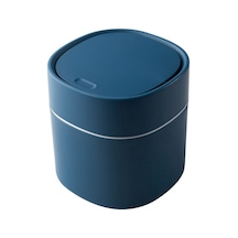 Pazly--mini Çöp Kutusu Masaüstü Çöp Kutusu, Basılarak Açılan Kapaklı Küçük Masa Üstü Kutusu Ev Için Zarif Yuvarlak Köşe Kağıt Kutusu A