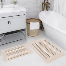 Rovigo Home Baskılı Kaymaz Taban 2 Li Banyo Paspas Takım Rvg5226-100X60-60X50 Çok Renkli