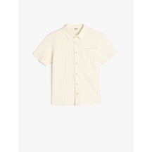 Koton Kısa Kollu Pamuklu Polo Yaka Oversize Tişört Ekru 5skb10220tk Ekru