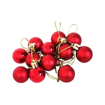 Waldern yılbaşı çam ağacı süsü kırmızı 4 cm 12li cici top