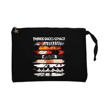 Three Days Grace Album Covers Siyah Clutch Astarlı Cüzdan / El Çantası