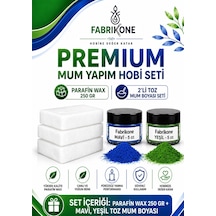 Premium Mum Yapım Hobi Seti - Parafin Wax 250 Gr - 2'li Toz Mum Boyası Seti - Mavi, Yeşil Bkfabpw2502my Karışık