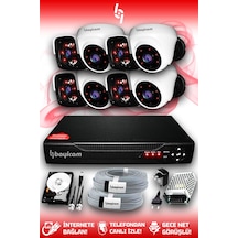 Bayicam 8 Kameralı Panda 4 İç Kamera Set 100 GB HDD Full HD Gece Görüşlü Güvenlik Kamerası Sistemi