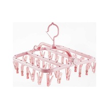 Ganzhoushop Çorap Kurutma Askısı, 32 Klipsli Çamaşır Askısı Çok Renkli