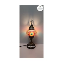 El Yapımı Otantik Mozaik Masa Lambası Yüksek Boy Kırmızı - 820076288 Kırmızı