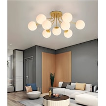 9 Camlı Modern Mutfak Yatak Odası Salon Avize 4139-m62-5y-br Gold