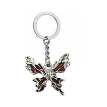 Kırmızı Mineli Gotik Kelebek Unisex Zamak Kaplama Anahtarlık Zarafetin Ve Özgürlüğün Anahtarı