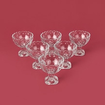 Delii Glass 6'lı Ayaklı Kase Seti - Şeffaf - 225 Ml Renkli