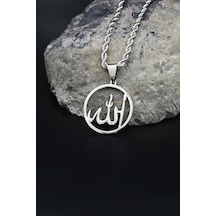 Allah Yazlı Kolye Paslanmaz Çelik Zincir 3mm 902087 Gümüş Allah Yazlı Kolye Paslanmaz Çelik Zincir 3mm 902087 Gümüş
