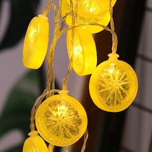 Mobgift Şerit Led Işıklı Limon Dilimi 1,5 Metre 10’Lu (Sarı)