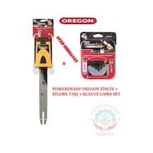 Oregon Husquvarna Uyumlu Powersharp Kılavuz +Zincir + Bileme Taşı
