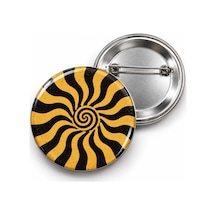 Vintage Spiral - Hardal Güneş Işınları - 58mm Rozet Çok Renkli