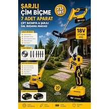 Schutzenger RN951 Dal Budama Bağ Makası 30MM Çift Akülü Çim Ot Biçme 7 Aparat Sarı Bahçe Seti