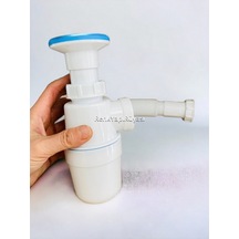Koku Önleyici Kapaklı Plastik Körüklü Banyo Mutfak Lavabo Evye Sifonu Parlak Diğer