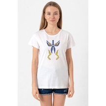 Kill La Kill Anime Junketsu Beyaz Kadın Bisikletyaka Tshirt 001