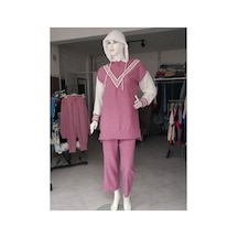 Çınar Boutique Keten Kumaş İkili Takım Pembe Pembe