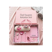Kız Çocuk Pembe Baykuş Kalp Sevimli Pastel Renkli Hediye Kutusu Kırtasiye Seti Doğum Günü Okul Hediyesi Tasarım Taç Figürlü Renkli Hediye Kırtasiye Seti