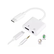 Type-c To 3.5 Mm Jack Kulaklık Ve Şarj Dönüştürücü Aynı Anda Kulaklıktan Müzik Dinleyin Ve De Şarj Edin Çift Çıkışlı Adaptör Yüksek Hızlı Şarj Ve Ses Aktarımı