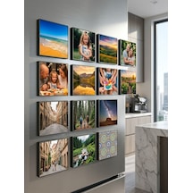 12 Fotoğraflı Kişiye Özel Premium Kare Magnet Seti 5x5 Cm