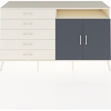 Hyperion Konsol 2 Raflı 5 Çekmeceli 2 Kapaklı 176x44x99 Aytaşı-an Aytaşı-antrasit/aytaşı