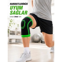 Nefes Alabilen Örme Sporcu Dizliği Esnek Yapılı Diz Tamamlayıcı Siyah Yeşil Standart