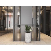 Nuano Consept Lale Serisi Yuvarlak Saksı Koyu Gri 25x40