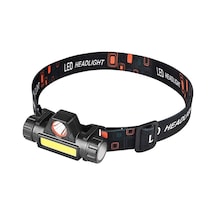 Cata Ct-9120 Mir Kafa Lambası 200lm Fener Led Usb Akkülü Şarjlı Su Geçirmez Cob Dağ Gece Balıkçılık Siyah