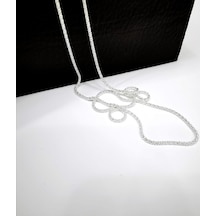 Omar Silver Kadın Popcorn Ithal Rodyumlu Gümüş Kolye Zincir