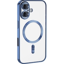 Newface Apple Uyumlu iPhone 16 Kılıf Kross Magneticsafe Kapak - Mavi Mavi