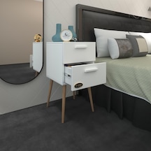 Kenzlife Komodin Donatur Byz 74 39 39 Çift Çekmeceli Ahşap Ayaklı Komidin Cordoba