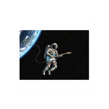Astronot Uzay Ve Gitar Model Mdf Tablo