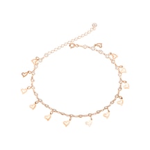 Brezza Lusso Jewelry Kalp Figürlü Zirkon Taşlı Gümüş Kadın Ayak Halhal Rose