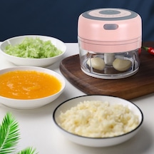 Cbtx Elektrikli Usb Şarj EdilebilirGıda Ezici Paslanmaz Çelik Kırma Sarımsak Soyma Cihazı Kablosuz Mini Sarımsak Kesici Pembe