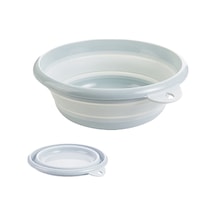 Dianziye Mavi Orta Boy Katlanabilir Plastik Lavabo - Ev, Seyahat, Kamp İçin Kullanıma Uygun, Boşluk Tasarrufu Sağlar, Duvara Asılabilir, Temizlik Ve Yıkama İşleri İçin Uygun Mavi