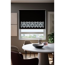 Lazer Kesim Mat Stor Perde, Lazer Kesimli Modern Serisi, M-151008 Siyah Renk Siyah