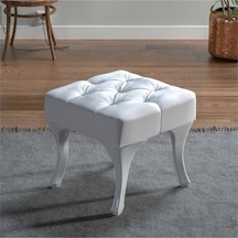 Vinda Kapitoneli Kapıönü Ayak Ucu Bench Puf 45 Cm Beyaz Karışık
