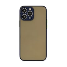 Apple iPhone Uyumlu 15 Pro Max Kılıf Montreal Silikon Kapak Lacivert Düz Renkli