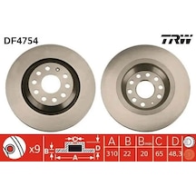 Vw Golf 5 Arka Fren Diski 2007-2008 Trw Df4754 2adettir