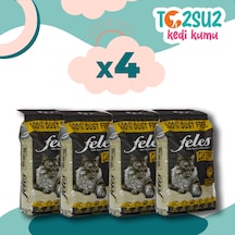 Feles Tozsuz Kedi Kumu Tamamen Doğal Aktif Karbonlu 4 x 10 L