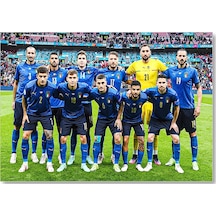 Cakasepetim İtalya Uefa Euro 2021 Şampiyonluk Pozu Ahşap Mdf Tablo