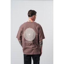 Respire Erkek Essential Nakış Detaylı Oversize T-shirt Kahve