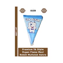 Premium İlk Dişim Üçgen Flama Mavi Bebek Mutluluk Hatıra Çok Renkli