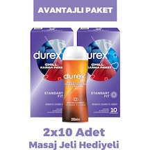 Durex Chill Prezervatif 10'lu 2 Adet + Masaj Jeli Hediyeli