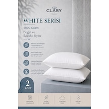 2 Adet Clasy %100 Pamuk Silikon Dolgulu Yastık Yıkanabilir 1000 Gr Beyaz