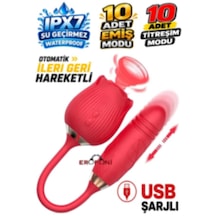 Erofoni Otomatik İleri Geri Hareketli Emiş Modlu Titreşimli Usb Şarjlı Süper Teknolojik Rose Gül Vibratör